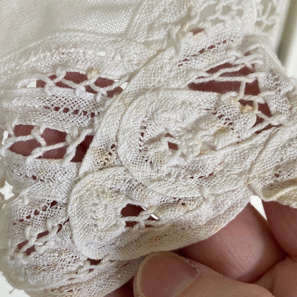Banana Republic Factory Womens White Linen Lace Hem Skirt Size 4 Classic A‎ Line - Picture 9 of 16